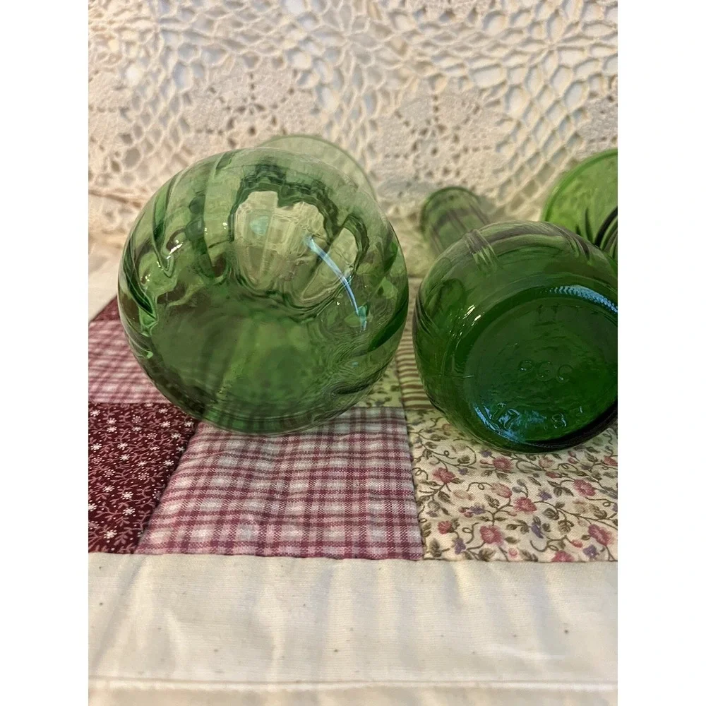 Emerald Green Glass Vase Set 3 Pieces Wedding Vases
